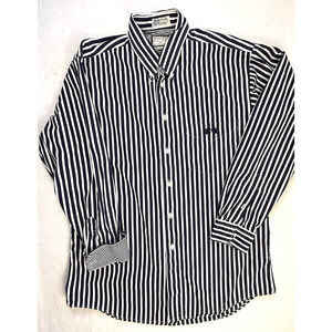 Windsor Shirt Company mens shirt medium Black white stripe Classic Designer